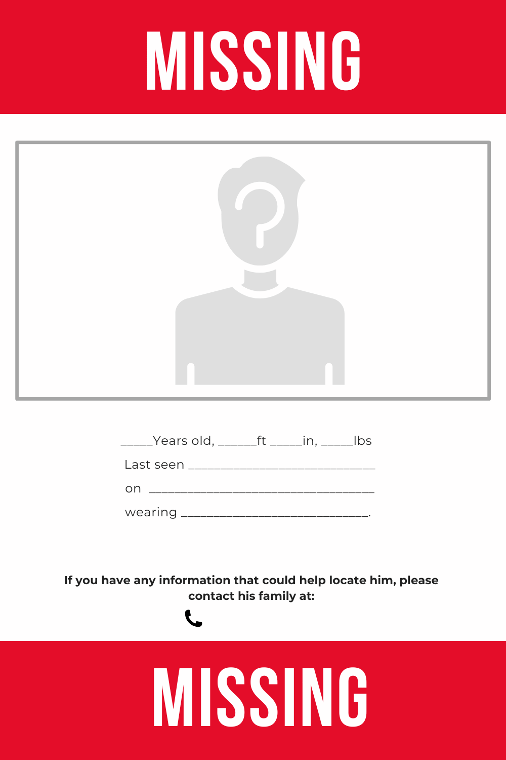 Missing Poster Example Ks2 Printable Missing Poster Templates - Printables Hub