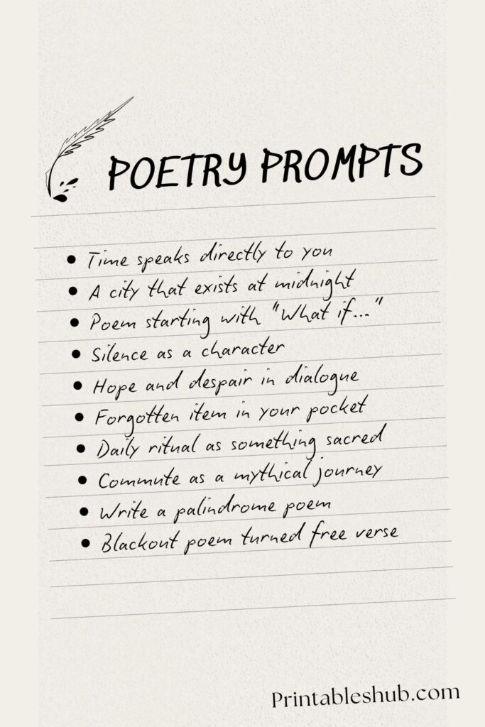 list of poetry prompts
