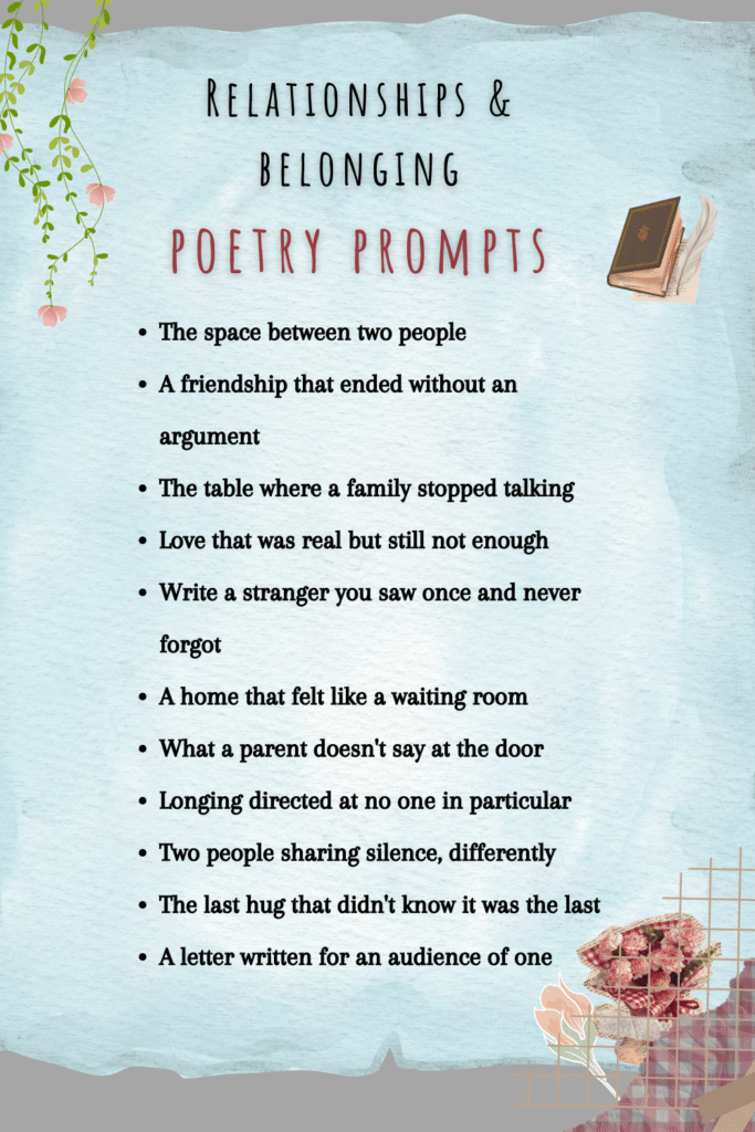 Diverse Lists of Poetry Prompts