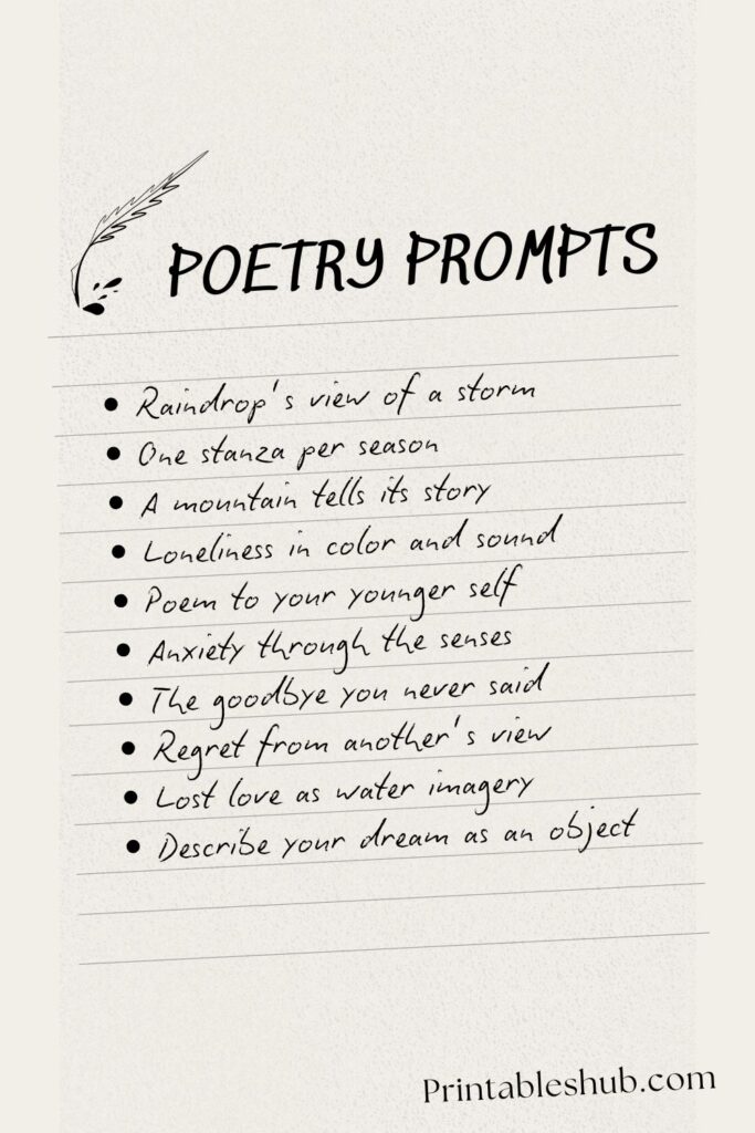 list of poetry prompts