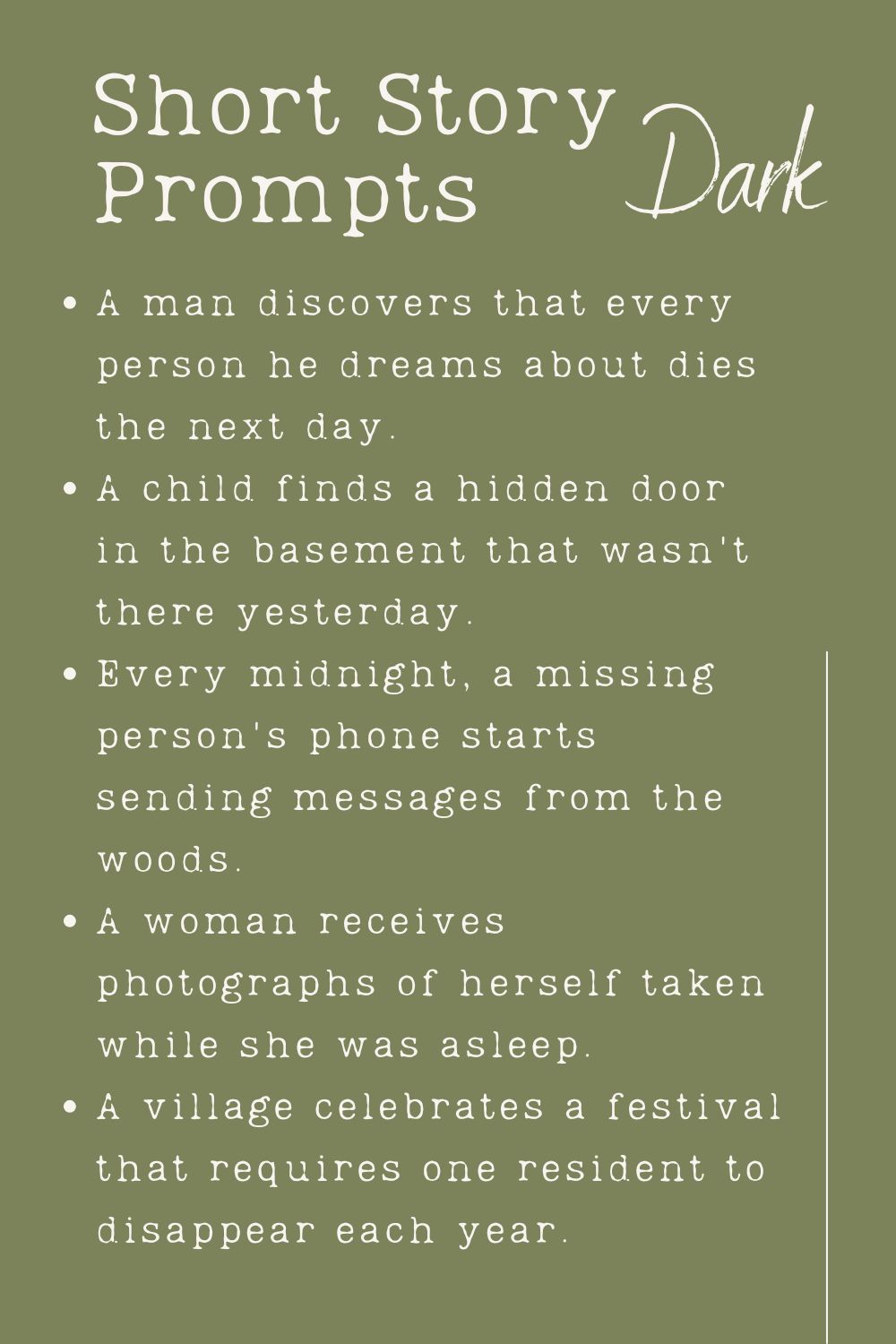 Printable Lists Of Story Prompts - Printables Hub
