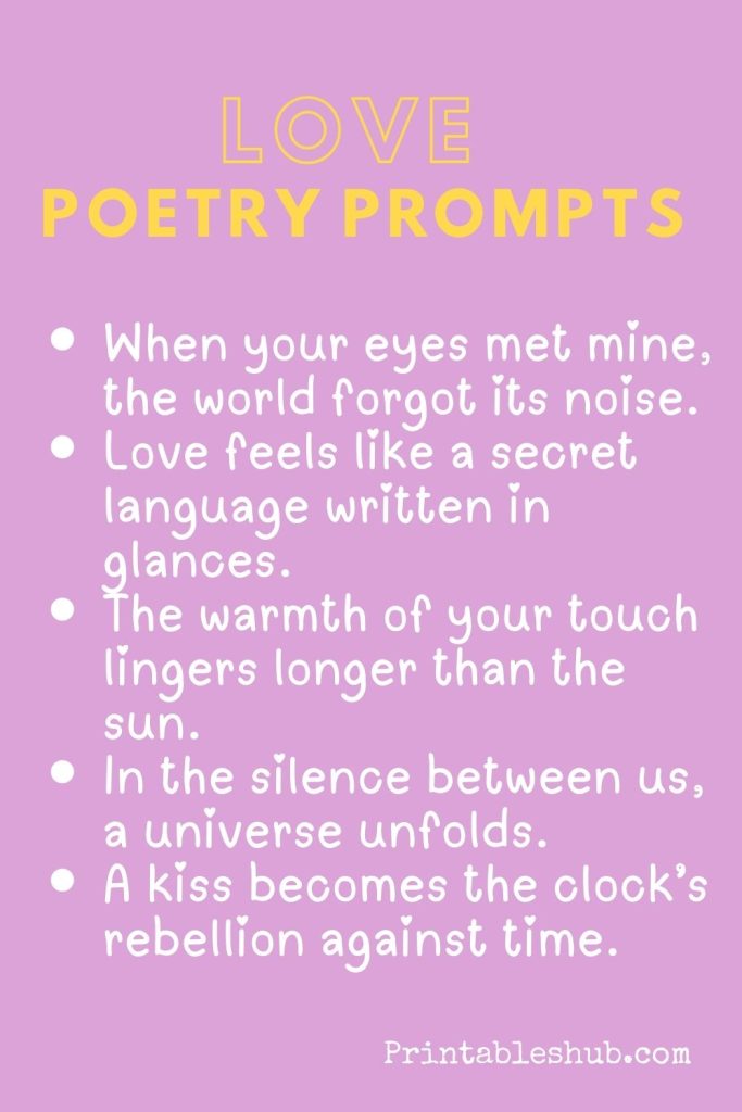 Love poetry prompts