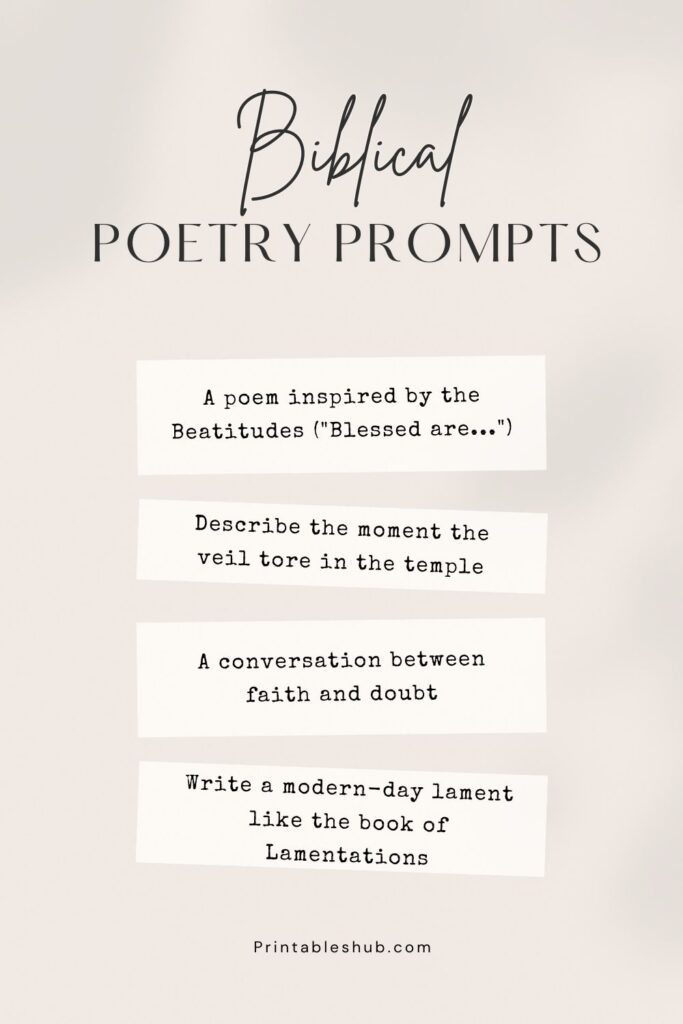 list of biblical poetry prompts 