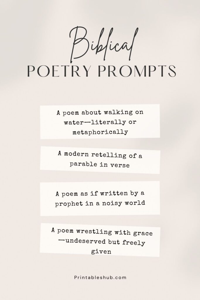 list of biblical poetry prompts 
