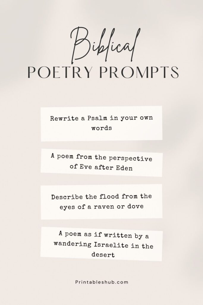 list of biblical poetry prompts 