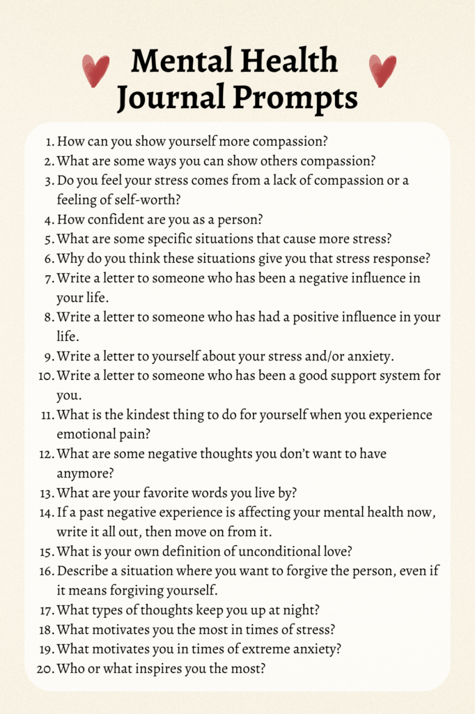 Mental Health Journal Prompts
