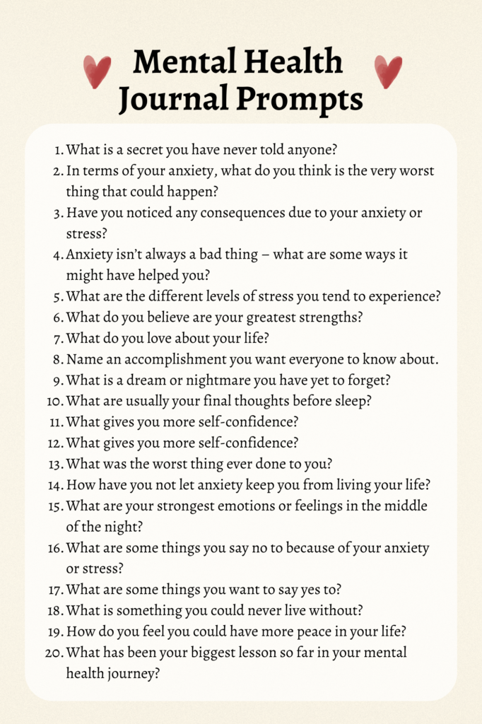 Mental Health Journal Prompts