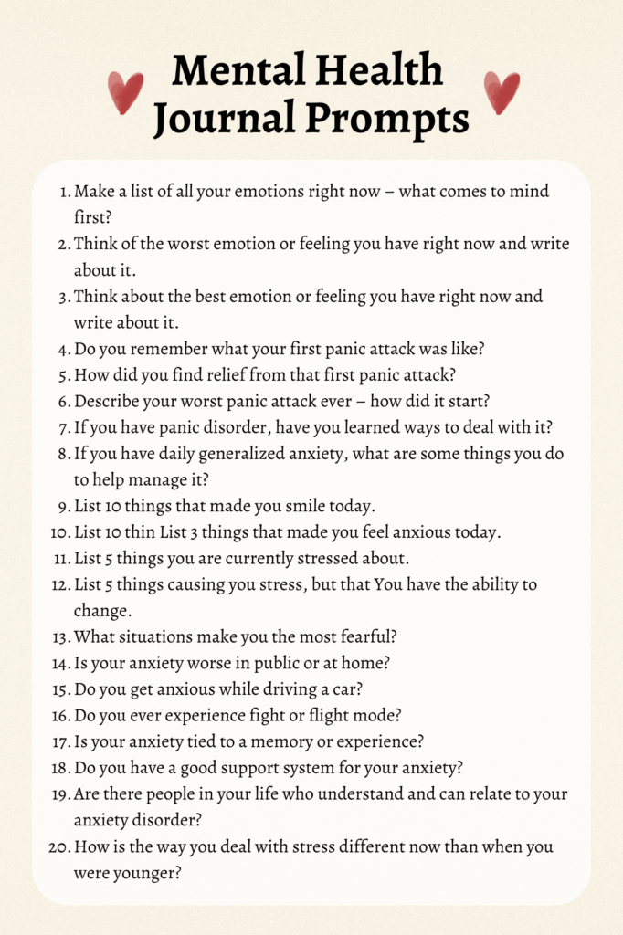 Mental Health Journal Prompts