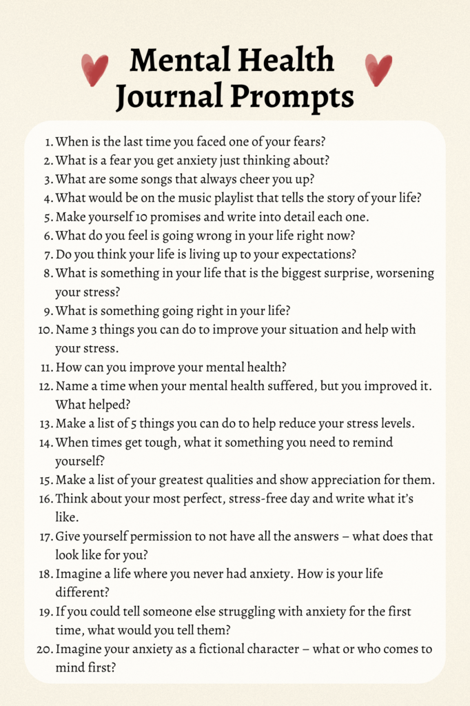 Mental Health Journal Prompts