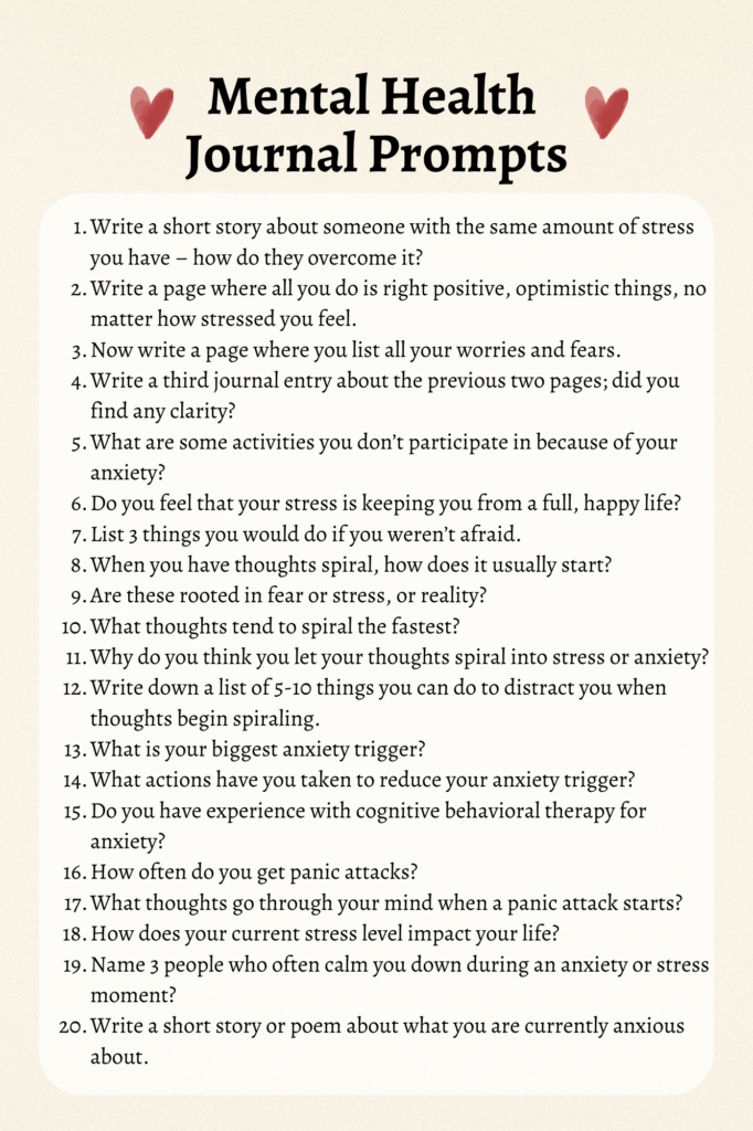 Mental Health Journal Prompts