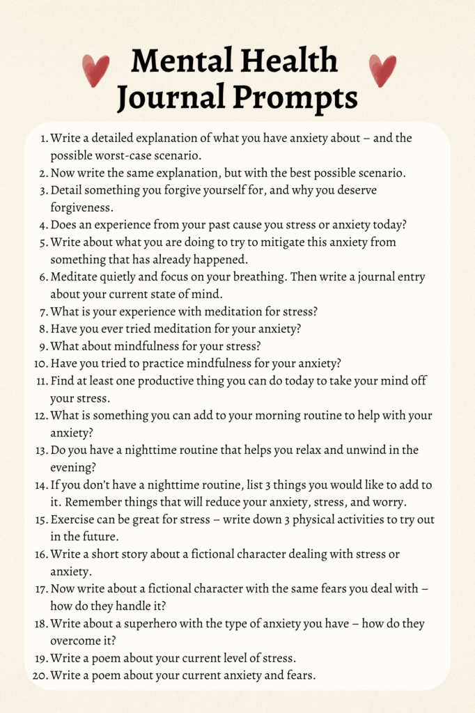 Mental Health Journal Prompts