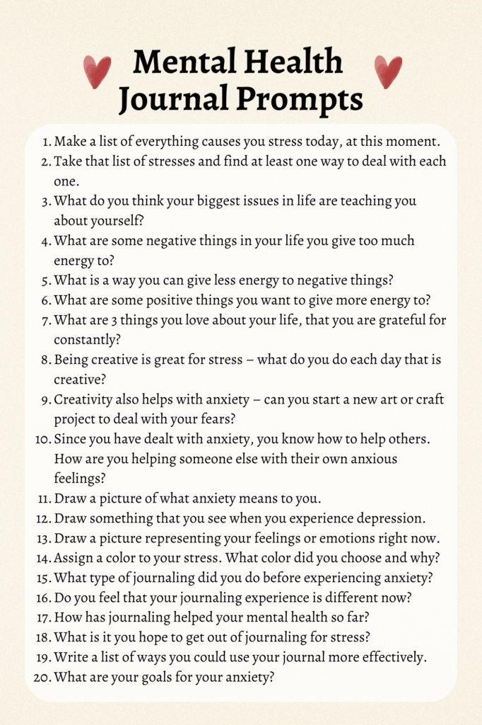 Mental Health Journal Prompts