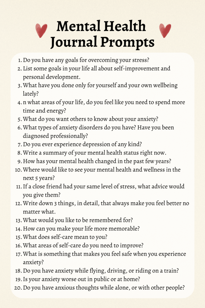 Mental Health Journal Prompts