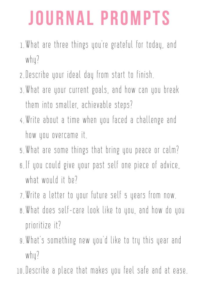 printable list of journal prompts