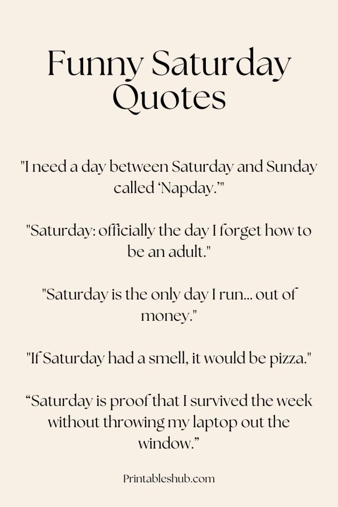 printable funny saturday quotes