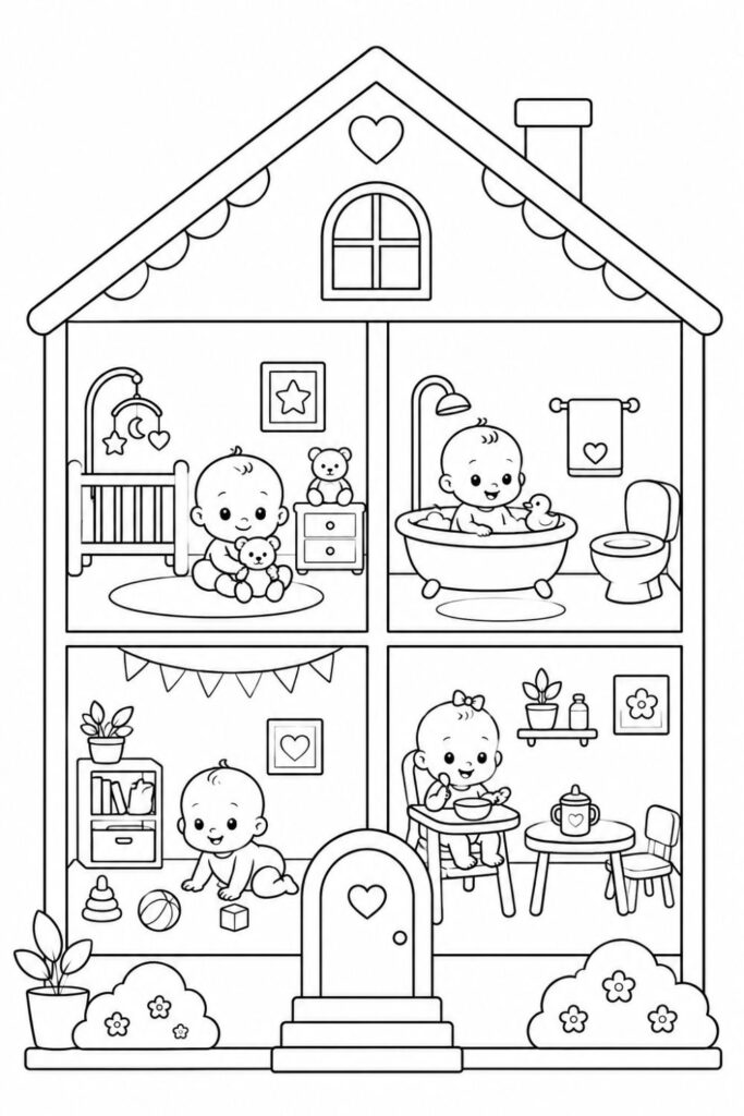 Printable House Coloring Pages