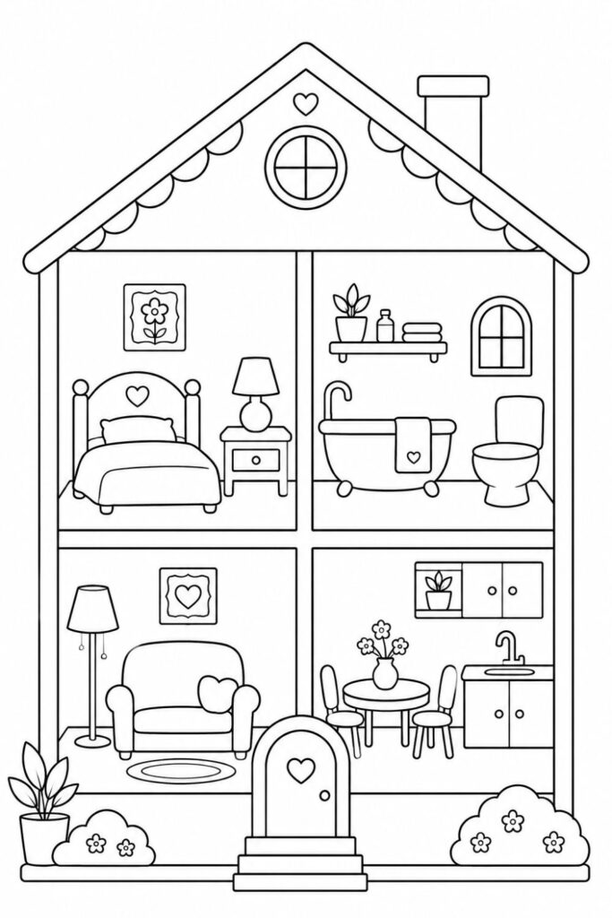 Printable House Coloring Pages
