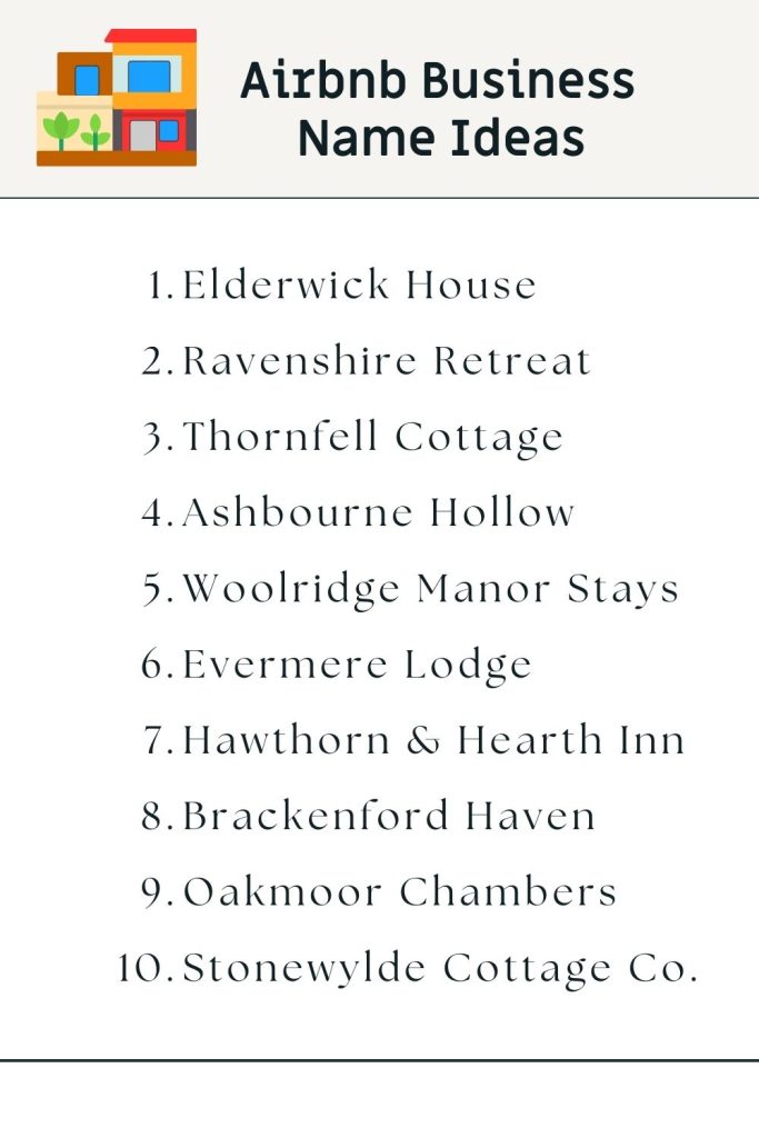 Printable Lists of Business Name Ideas airbnb