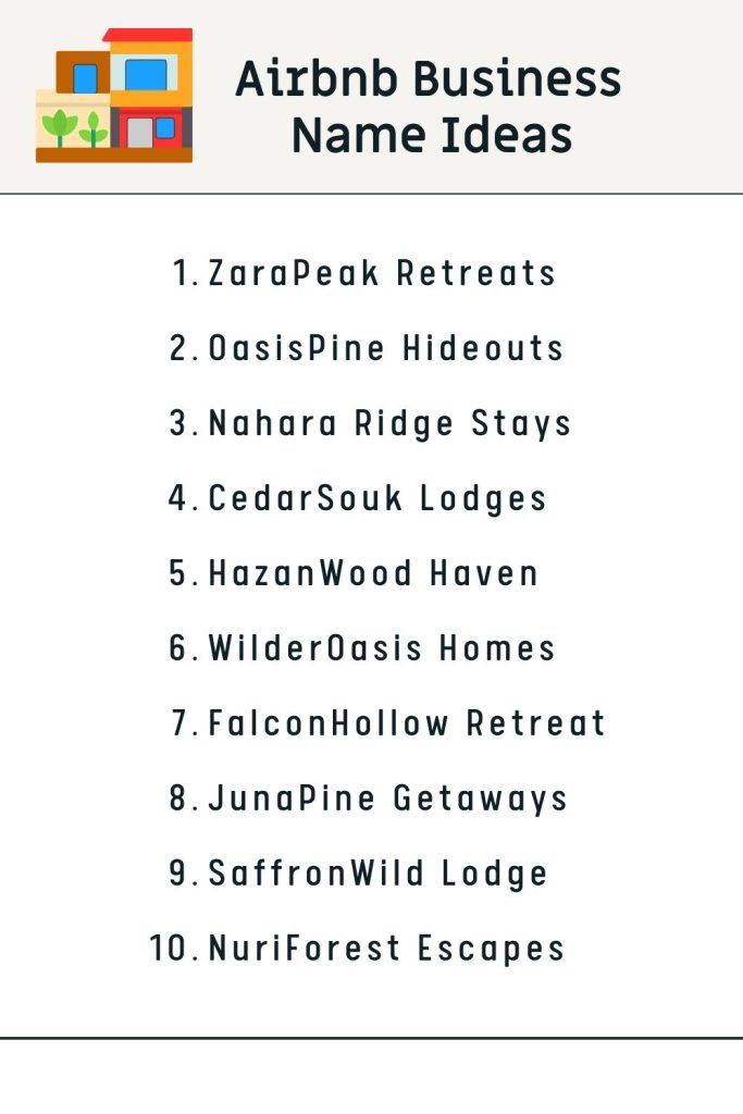 Printable Lists of Business Name Ideas airbnb