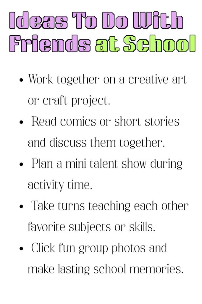 Printable List Of Ideas to Do With Friends