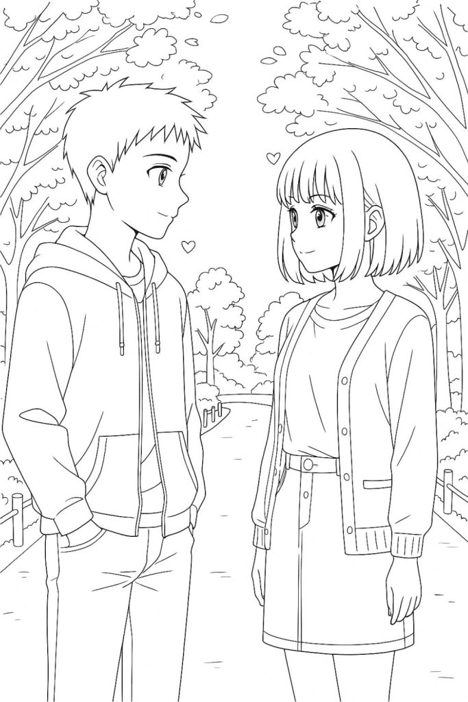 Printable Anime Coloring Page