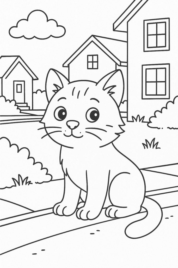 Printable Cat Coloring Page