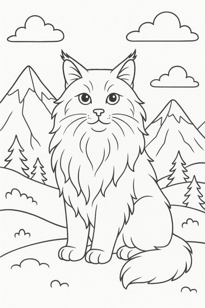 Printable Cat Coloring Page