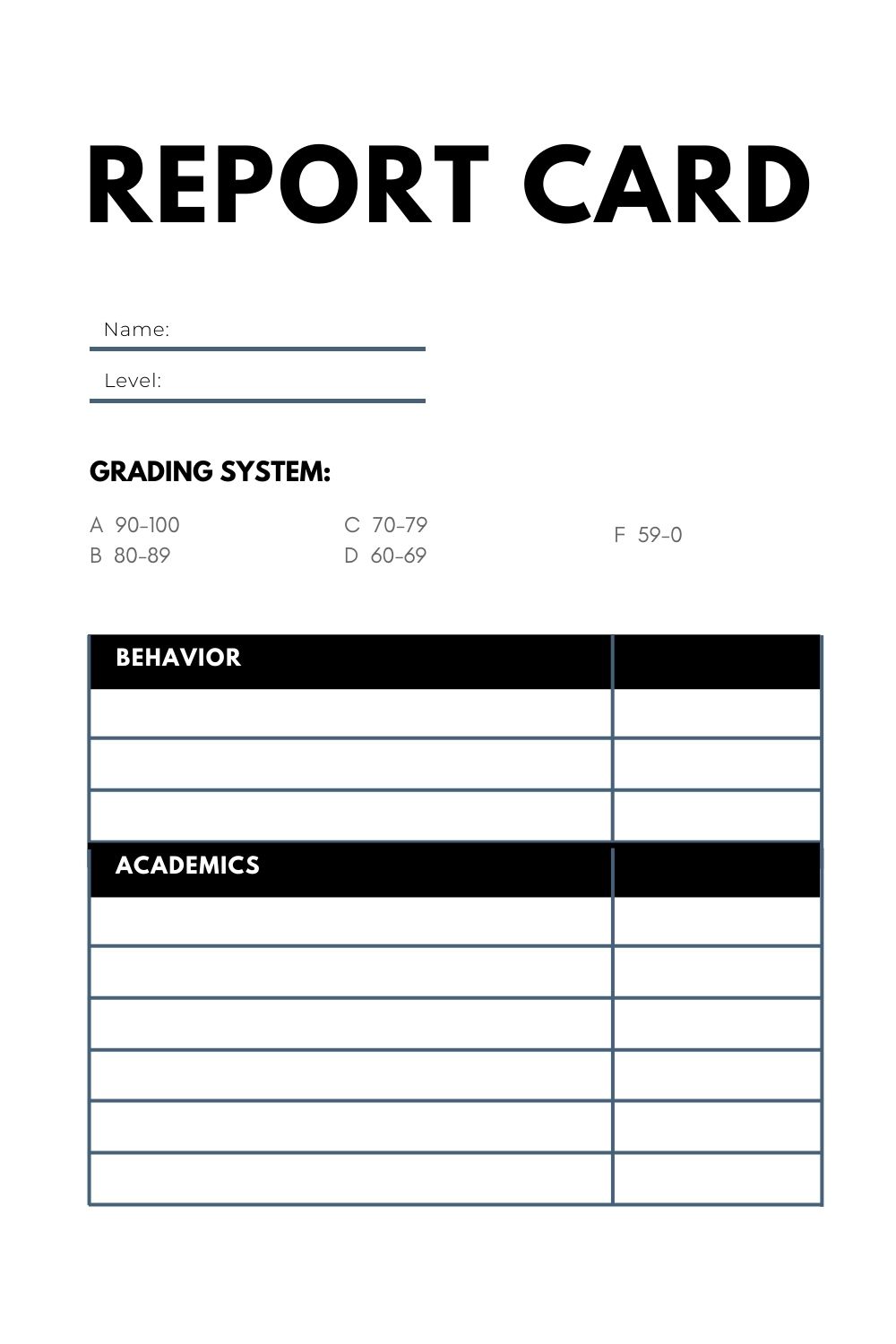 Report Card Backside Printable School Report Card Templates - Printables Hub