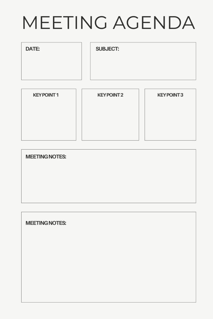 Printable Meeting Agenda Template