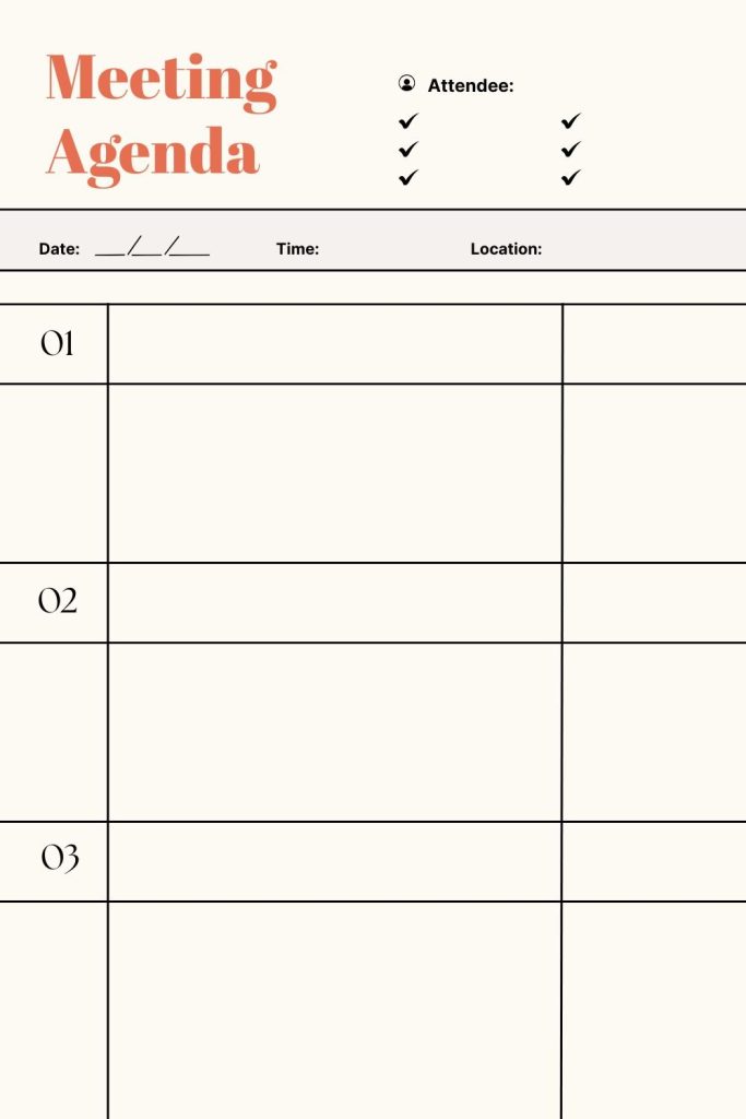 Printable Meeting Agenda Template