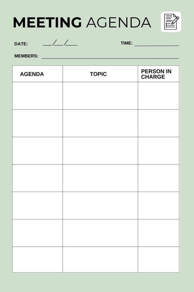 Printable Meeting Agenda Template
