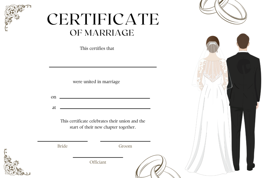 Printable Marriage Certificate Templates [PDF Included]