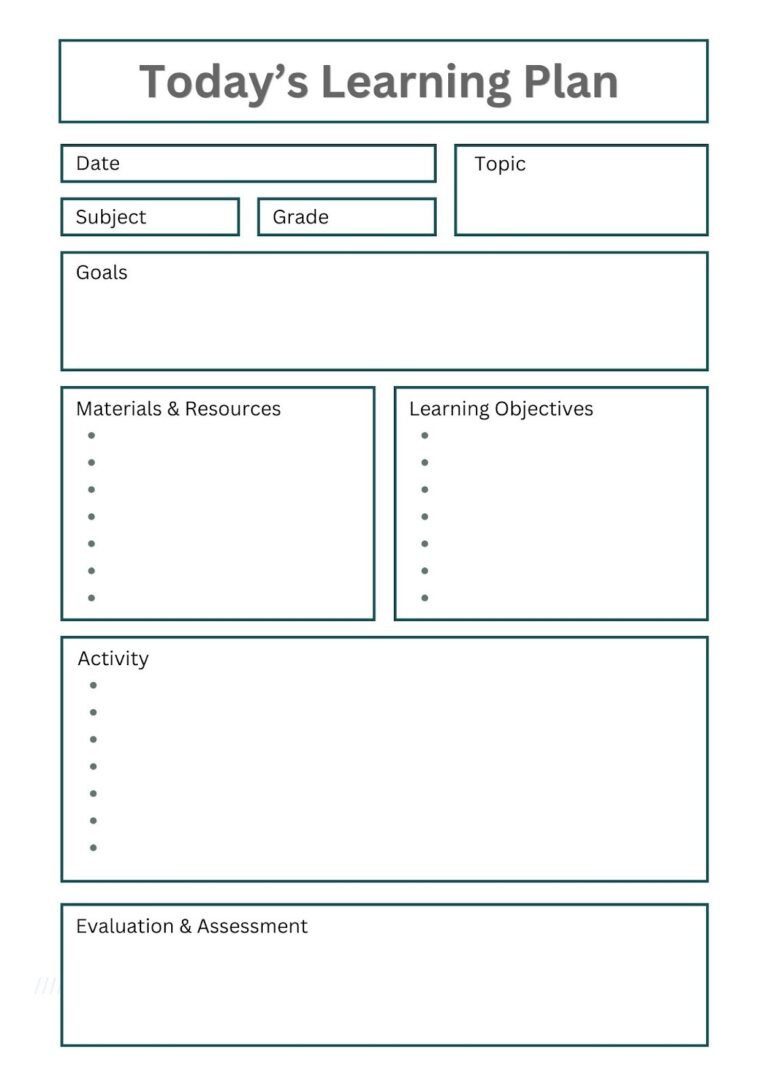 Printable Blank Lesson Plan Templates - Printables Hub