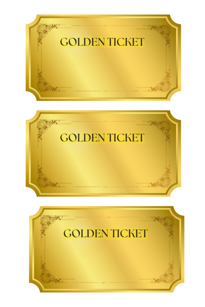 Printable Blank Golden Ticket Templates