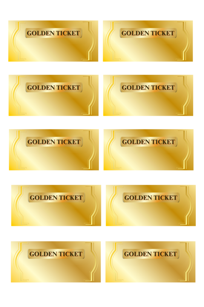 Printable Blank Golden Ticket Templates