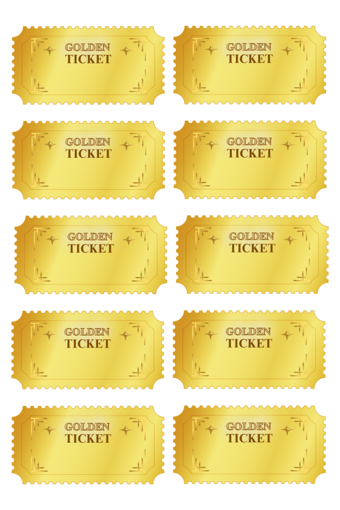 Printable Blank Golden Ticket Templates