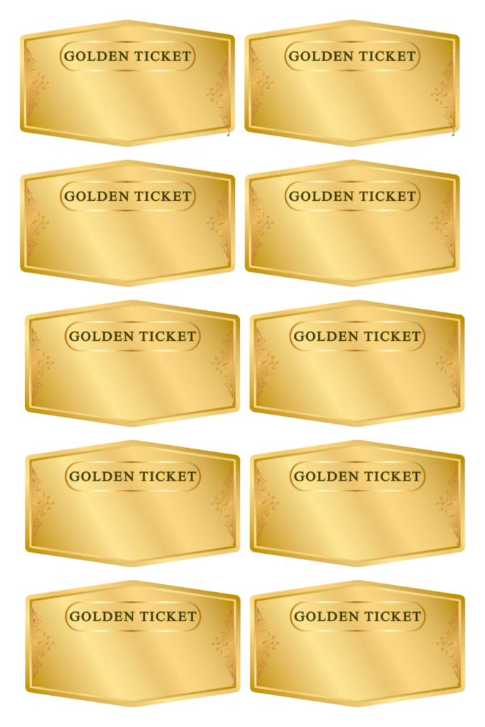 Printable Blank Golden Ticket Templates