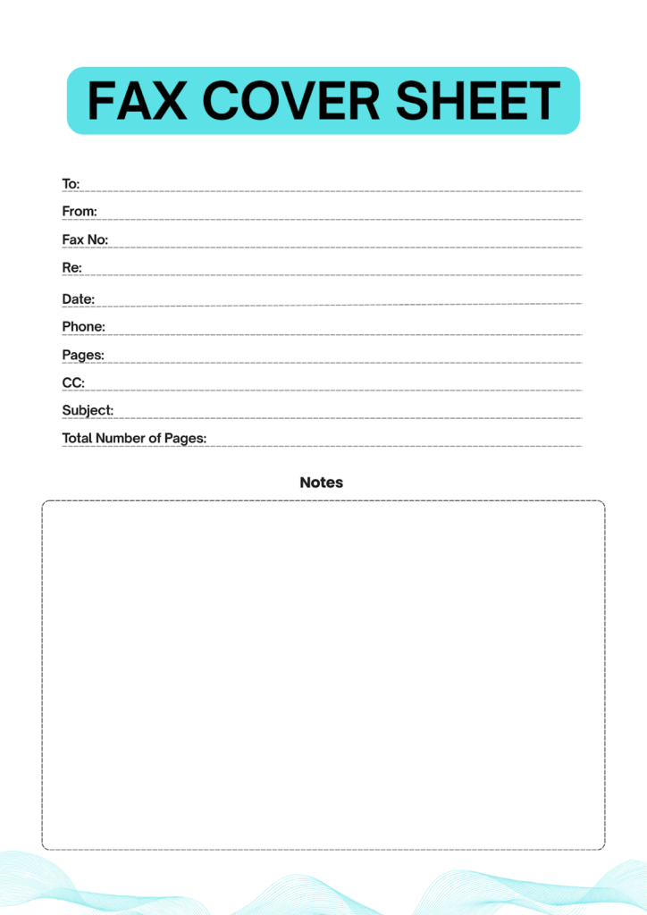 Printable Blank Fax Cover Sheet Template