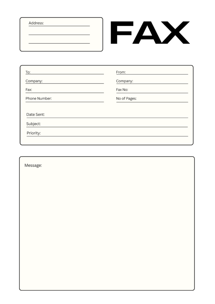 Printable Blank Fax Cover Sheet Template