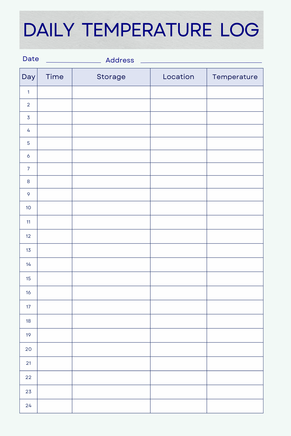 Printable Temperature Log Templates [PDF Included] - Printables Hub