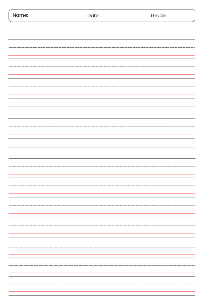 Printable Blank Handwriting Worksheet