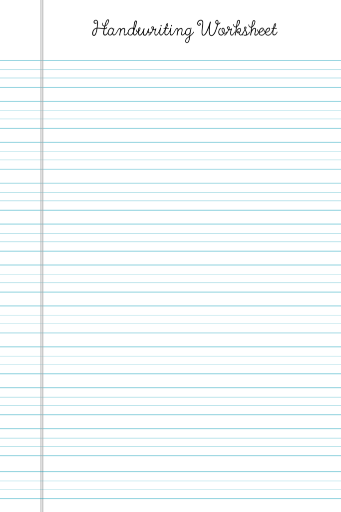 Printable Blank Handwriting Worksheet