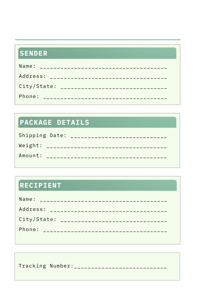 Blank Shipping Label Template