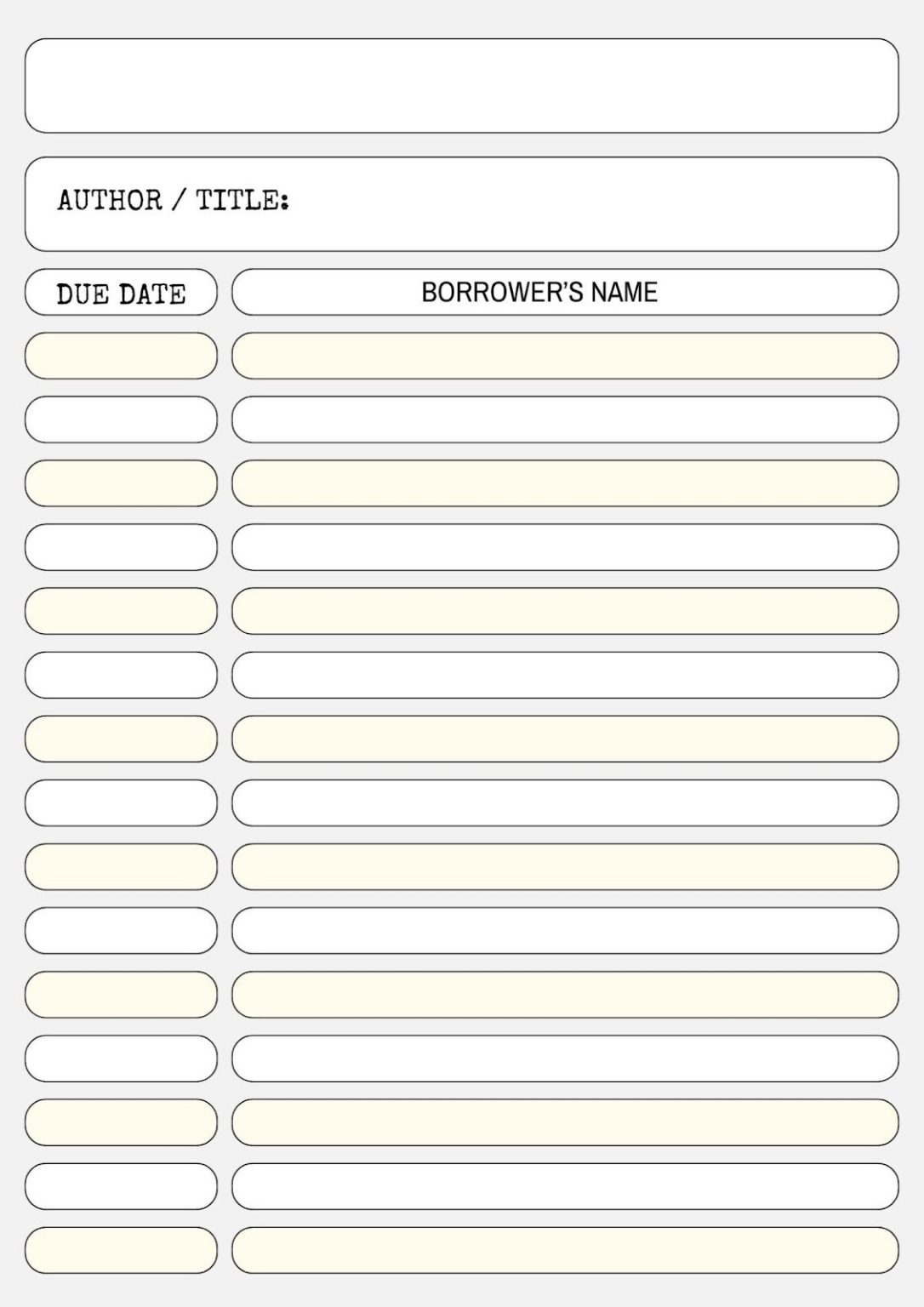 Simple Library Card Form Printable Blank Library Card Templates - Printables Hub