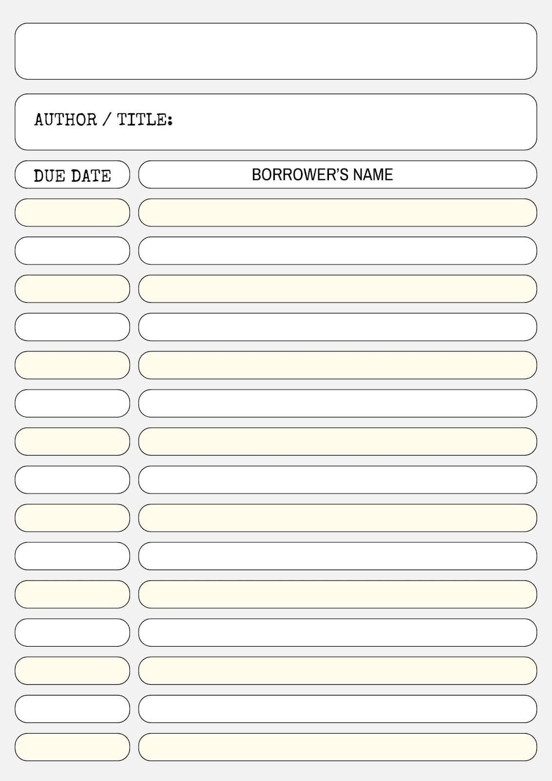 Printable Blank Library Card Templates - Printables Hub