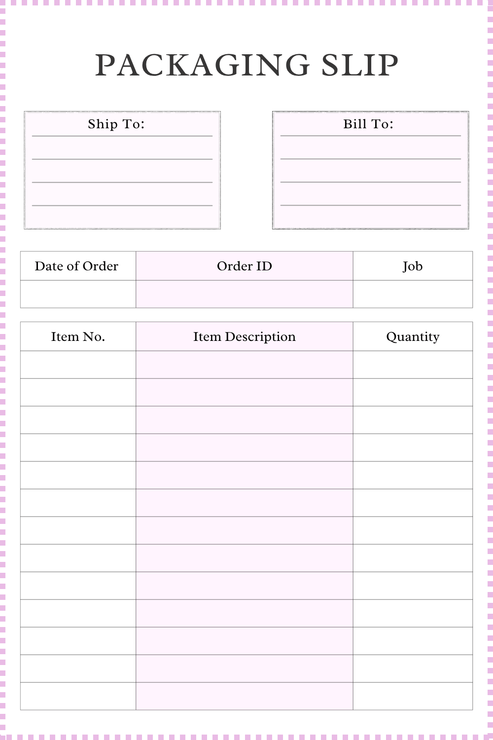 Printable Shipping Packing List Templates - Printables Hub