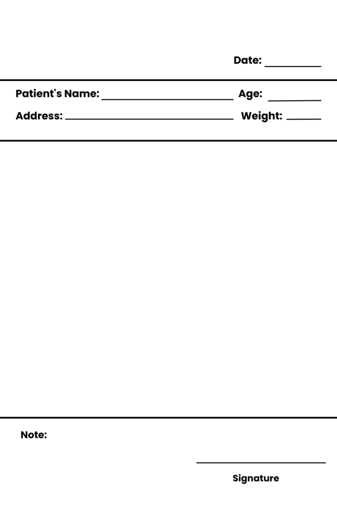 Printable Blank Prescription Template