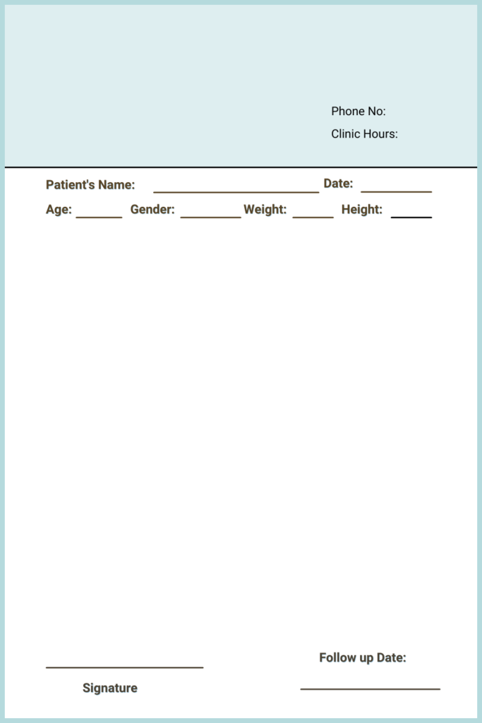 Printable Blank Prescription Template