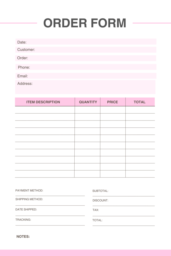 Blank Work Order Templates