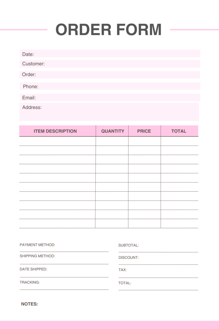 Blank Work Order Templates [With PDF] - Printables Hub